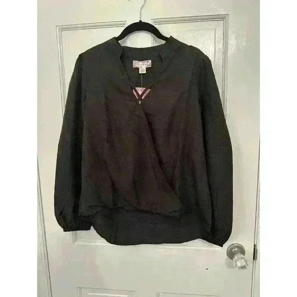 Band of Gypsies Black Oversized Long Sleeve Blouse size S NWT - Picture 1 of 4